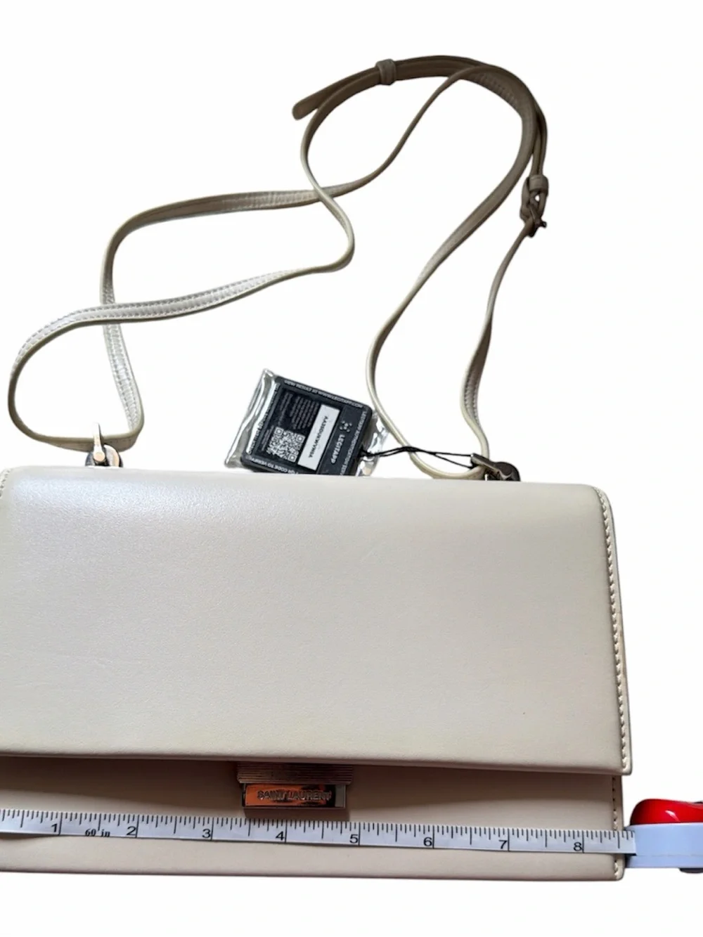 Saint Laurent Cream Leather Crossbody Bag